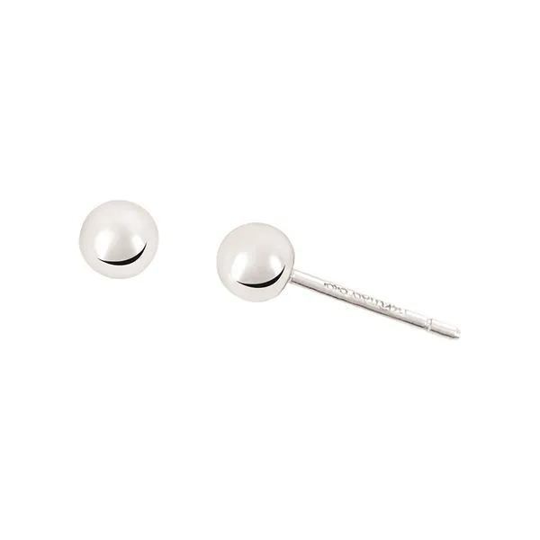 14K White Gold 5mm Gold Ball Earrings Ellsworth Jewelers Ellsworth, ME