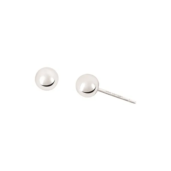 14K White Gold 6mm Gold Ball Earrings Ellsworth Jewelers Ellsworth, ME