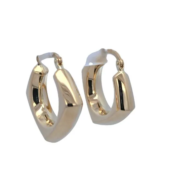 14K Yellow Gold Puffy Square Hoop Ellsworth Jewelers Ellsworth, ME