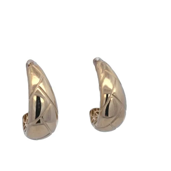 14K Yellow Gold HP/Slash Puffy Teardrop Earrings Ellsworth Jewelers Ellsworth, ME