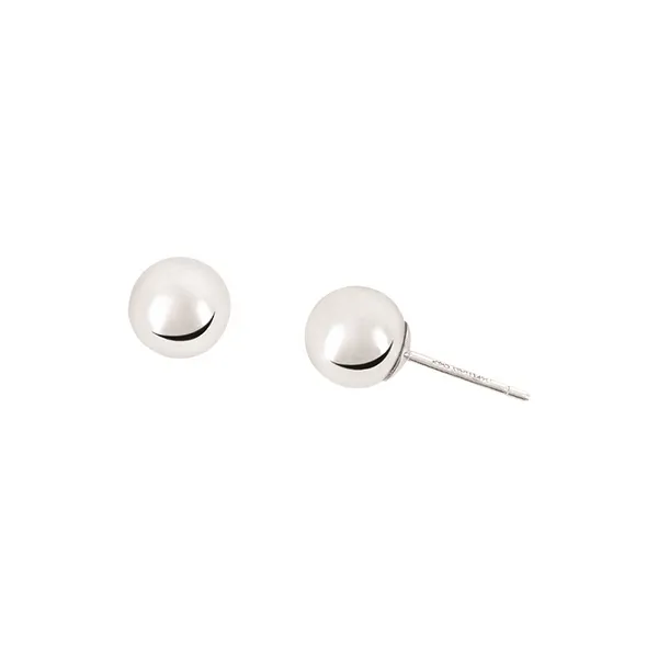 14K White Gold 8mm Gold Ball Earrings Ellsworth Jewelers Ellsworth, ME