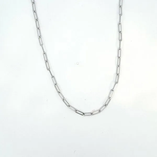 14K White Gold Paper Clip Chain Ellsworth Jewelers Ellsworth, ME