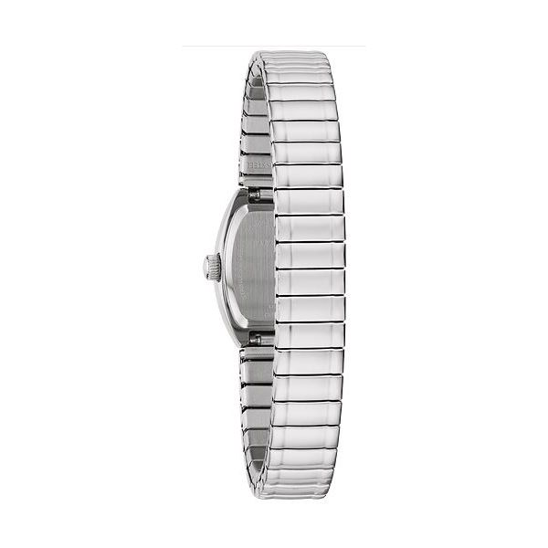 Women's Caravelle Dress Watch, Stainless Steel Case w/ Silver/White Dial, Arabic Numerals, Mineral Crystal, Stainless Steel Expa Image 3 Ellsworth Jewelers Ellsworth, ME