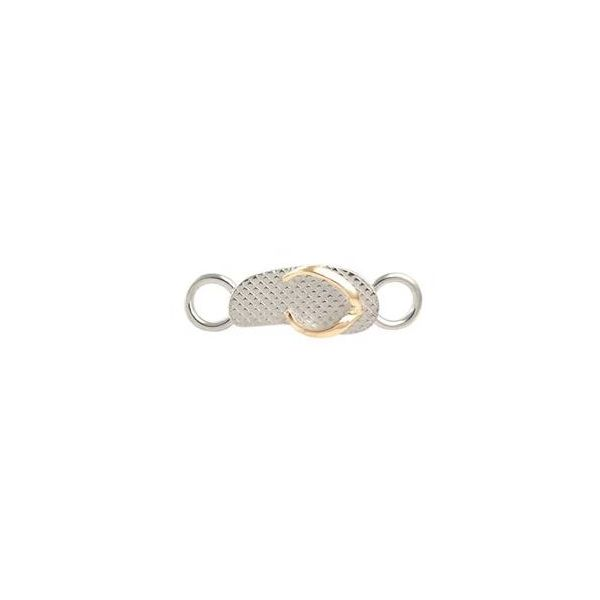 Two-Tone Sterling Silver with 14Kt Yellow Tongue Flip Flop Swap Top Bracelet Ellsworth Jewelers Ellsworth, ME