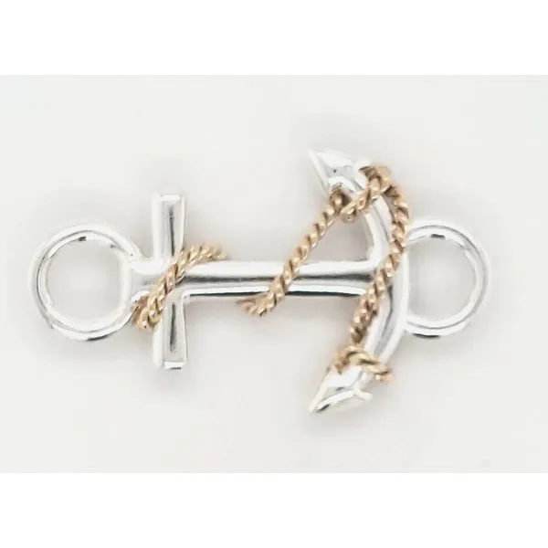 Sterling Silver Anchor with 14Kt Yellow Chain Swap Top Bracelet Ellsworth Jewelers Ellsworth, ME