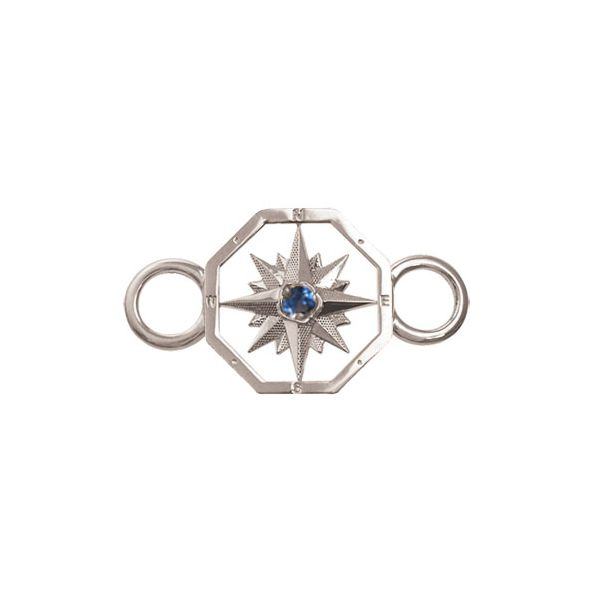 Sterling Silver Compass Rose Swap Top Bracelet with 1@2.5mm Round Sapphire Ellsworth Jewelers Ellsworth, ME