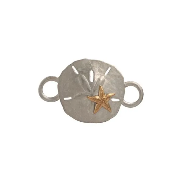 Sterling Silver and 14Kt Sandollar and Starfish Swap Top Bracelet Ellsworth Jewelers Ellsworth, ME