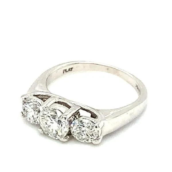 Platinum and 14K White Gold Estate 3 Stone Ring Image 2 Ellsworth Jewelers Ellsworth, ME