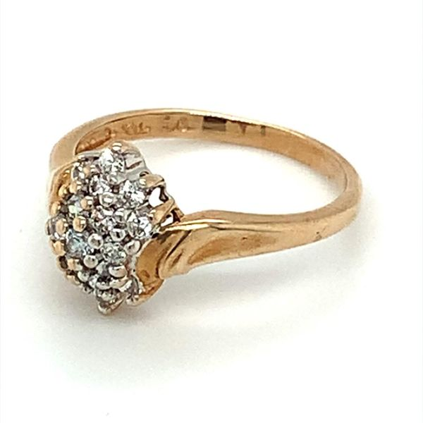 10Kt Yellow Estate Cluster Ring with Cubic Zirconia Image 2 Ellsworth Jewelers Ellsworth, ME