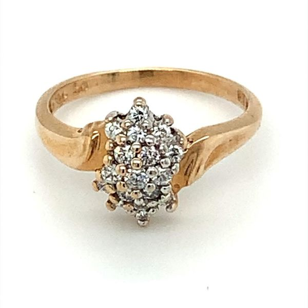 10Kt Yellow Estate Cluster Ring with Cubic Zirconia Ellsworth Jewelers Ellsworth, ME