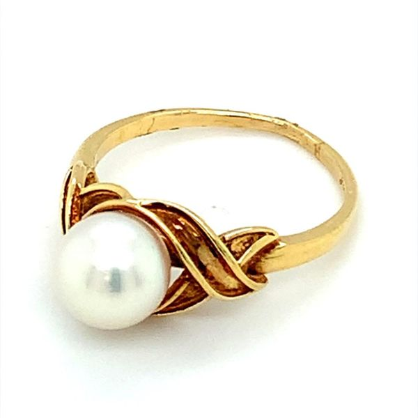 10K Yellow Gold Estate Ring with Cultured Pearl Image 2 Ellsworth Jewelers Ellsworth, ME