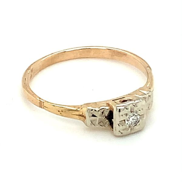 14K Two-Tone Estate Ring with Round Diamond Image 4 Ellsworth Jewelers Ellsworth, ME