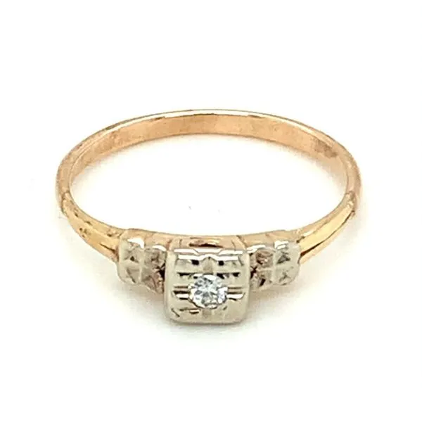 14K Two-Tone Estate Ring with Round Diamond Ellsworth Jewelers Ellsworth, ME