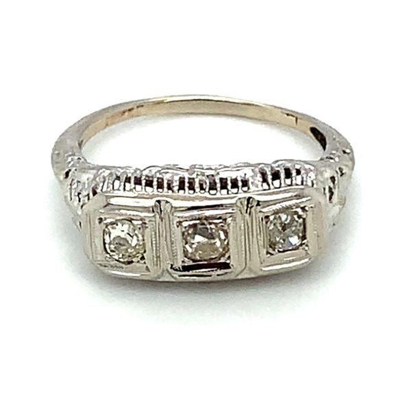 14K White Gold Estate Art-Deco Diamond Ring Ellsworth Jewelers Ellsworth, ME