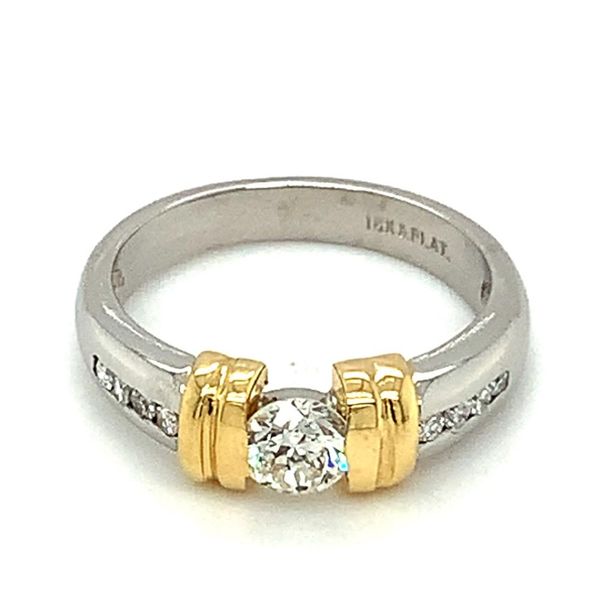 18K Yellow Gold and Platinum Estate Diamond Ring Ellsworth Jewelers Ellsworth, ME