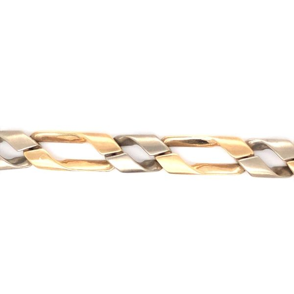 14K Tri-Tone Curb Link Bracelet Image 2 Ellsworth Jewelers Ellsworth, ME