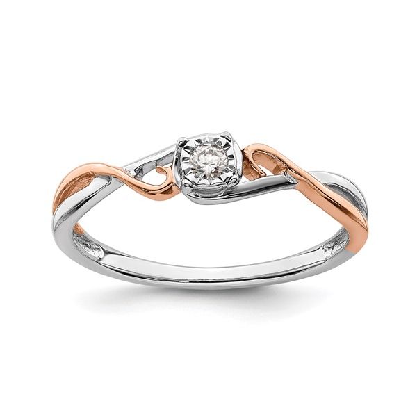 14K Two-Tone White/Rose Gold Diamond Promise Ring E.M. Smith Family Jewelers Chillicothe, OH