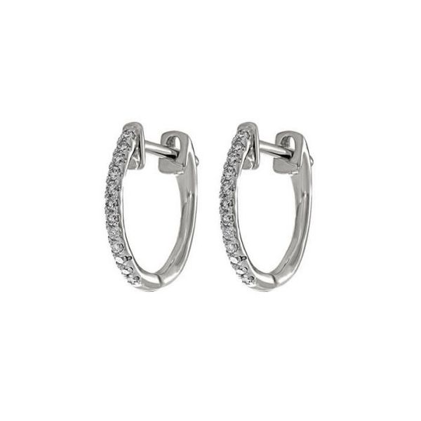 10K White Gold Diamond Hoop Earrings E.M. Smith Family Jewelers Chillicothe, OH