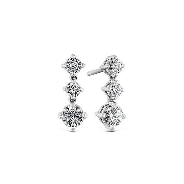 18K White Gold Hearts on Fire Cascade Mini Drop Earrings E.M. Smith Family Jewelers Chillicothe, OH