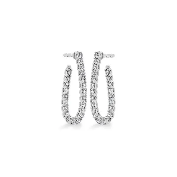 18K White Gold Hearts on Fire Signature Pear Shape Hoops E.M. Smith Family Jewelers Chillicothe, OH