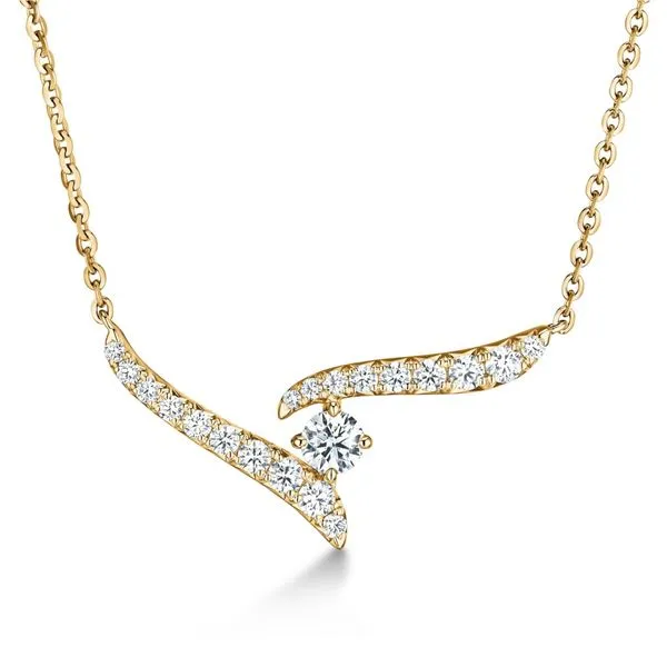 18K Yellow Gold Hearts on Fire Vela Crossover Pendant E.M. Smith Family Jewelers Chillicothe, OH