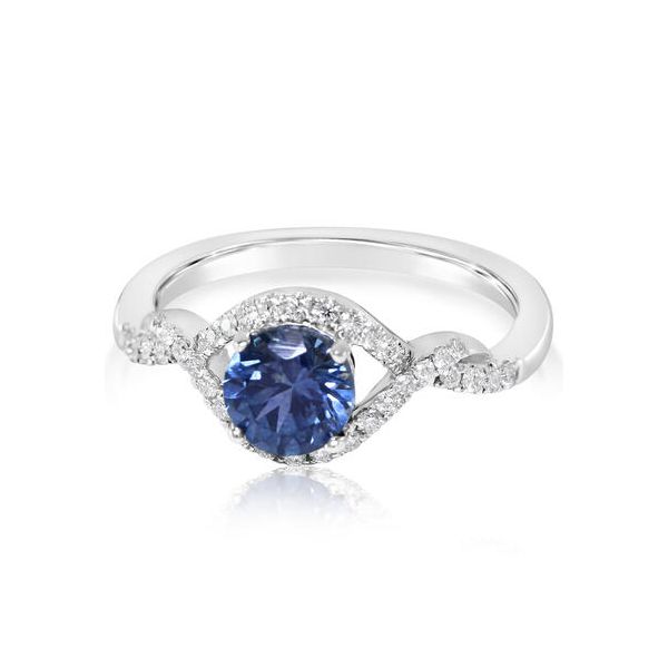 14K White Gold Montana Blue Sapphire Ring E.M. Smith Family Jewelers Chillicothe, OH