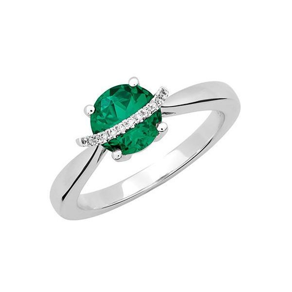 14K White Gold Chatham Lab-Created Emerald Ring E.M. Smith Family Jewelers Chillicothe, OH