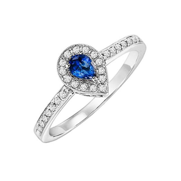 Blue Sapphire and Diamond Pear Ring E.M. Smith Family Jewelers Chillicothe, OH