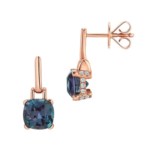 Chatham Alexandrite & Diamond Earrings E.M. Smith Family Jewelers Chillicothe, OH