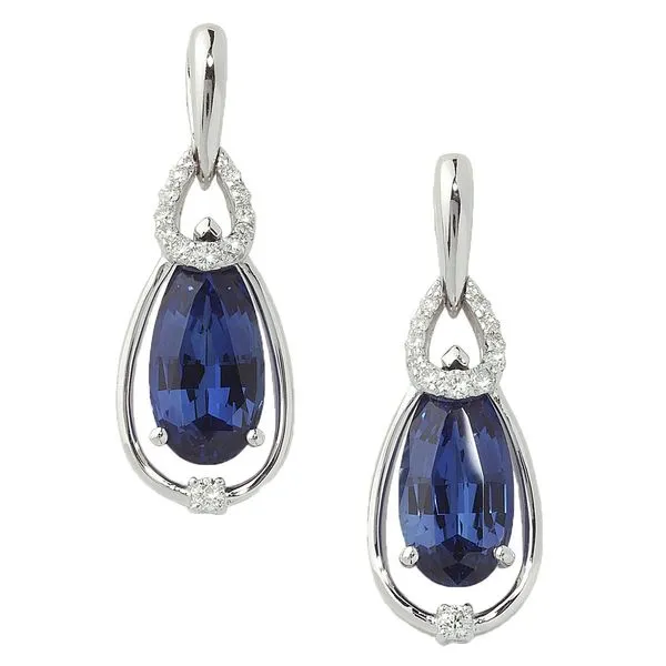 Chatham Blue Sapphire & Diamond Earrings E.M. Smith Family Jewelers Chillicothe, OH