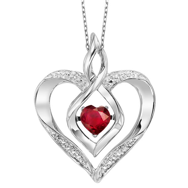 Sterling Silver Rhythm of Love Garnet and Diamond Pendant E.M. Smith Family Jewelers Chillicothe, OH