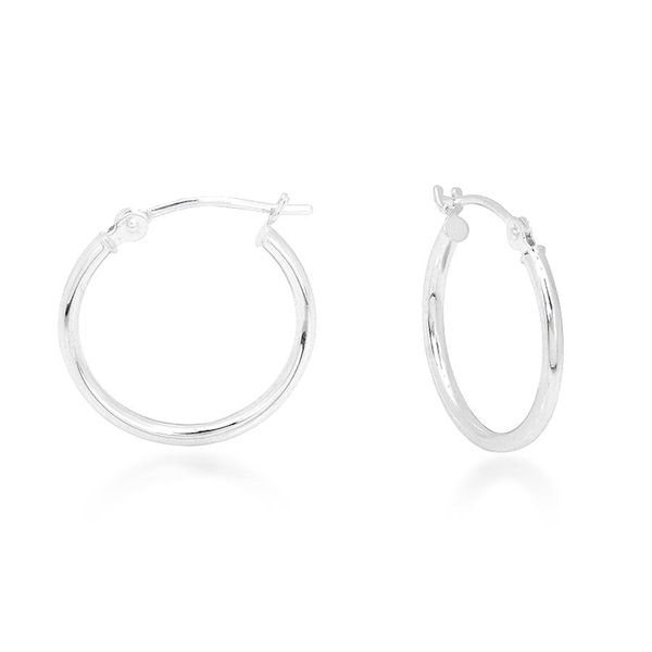 14K White Gold Hoop Earrings E.M. Smith Family Jewelers Chillicothe, OH
