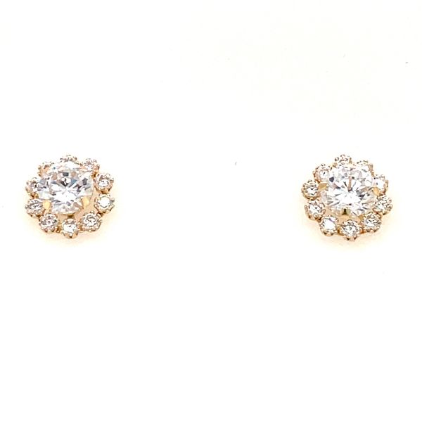 14K Yellow Gold Stud Earrings With Cubic Zirconia E.M. Smith Family Jewelers Chillicothe, OH