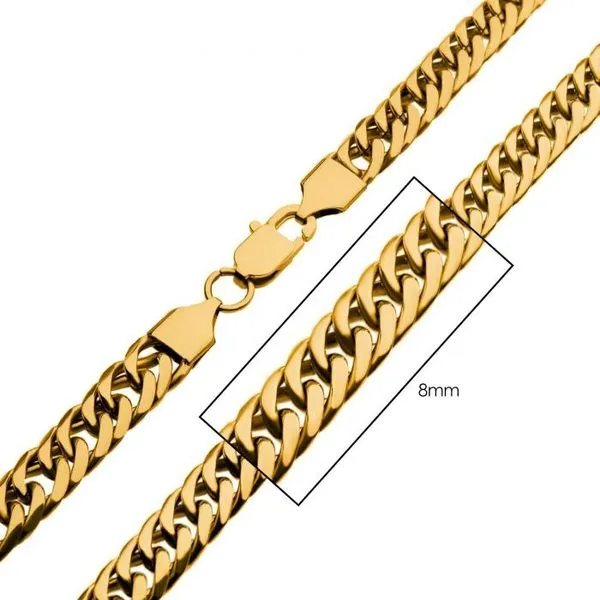 8mm 18K Gold IP Dome Curb Chain Necklace E.M. Smith Family Jewelers Chillicothe, OH