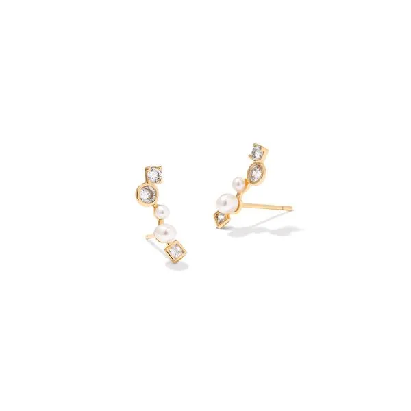 Kendra Scott Leighton Pearl Ear Climber E.M. Smith Family Jewelers Chillicothe, OH