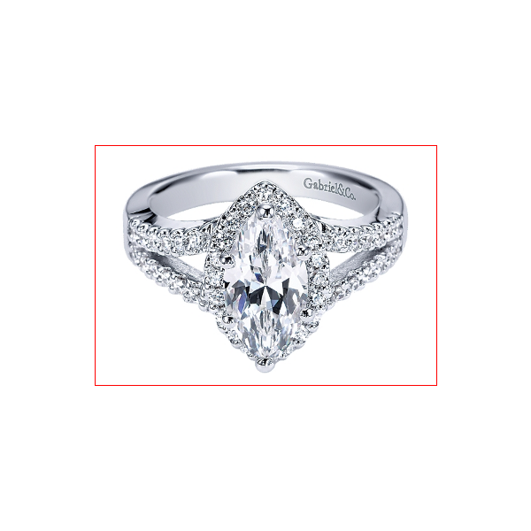 Gabriel & Co.  ER5879W Halo Engagement ring Enhancery Jewelers San Diego, CA