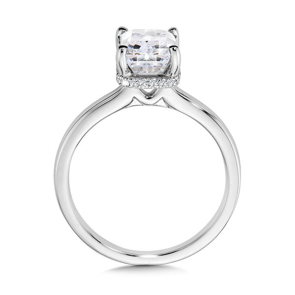 14K White Gold Hidden Halo Engagement Ring Image 2 Enhancery Jewelers San Diego, CA
