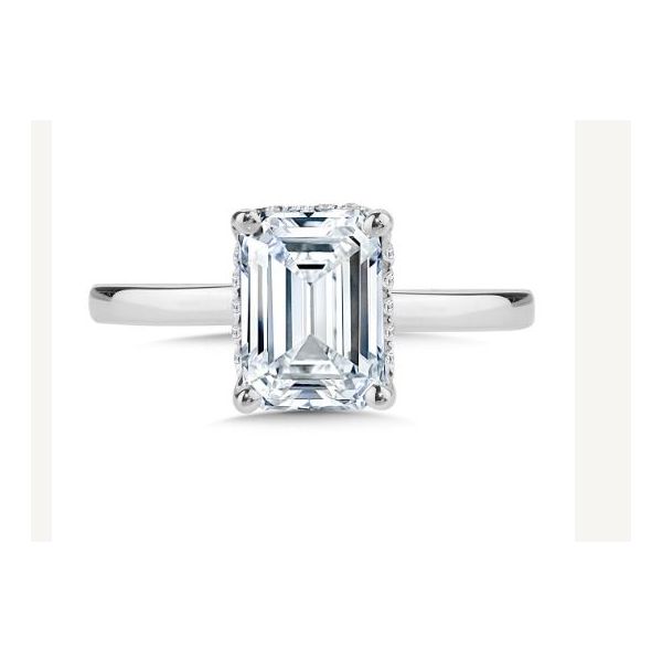 14K White Gold Hidden Halo Engagement Ring Enhancery Jewelers San Diego, CA