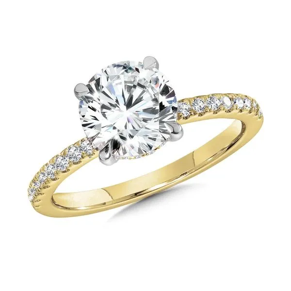 14K Hidden Halo Round Diamond Engagement Ring -  Lab Grown Enhancery Jewelers San Diego, CA