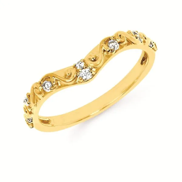 Yellow 14 Karat Wrap Wedding Band With Diamonds Enhancery Jewelers San Diego, CA