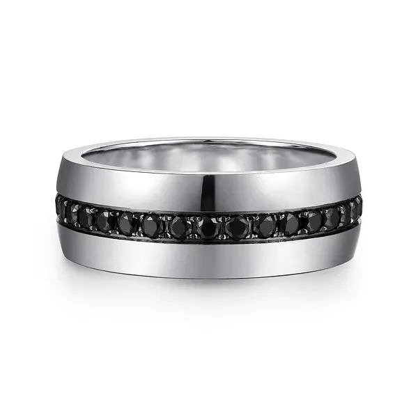 Xavier - 14K White Gold and Black Diamond Wedding Band Enhancery Jewelers San Diego, CA