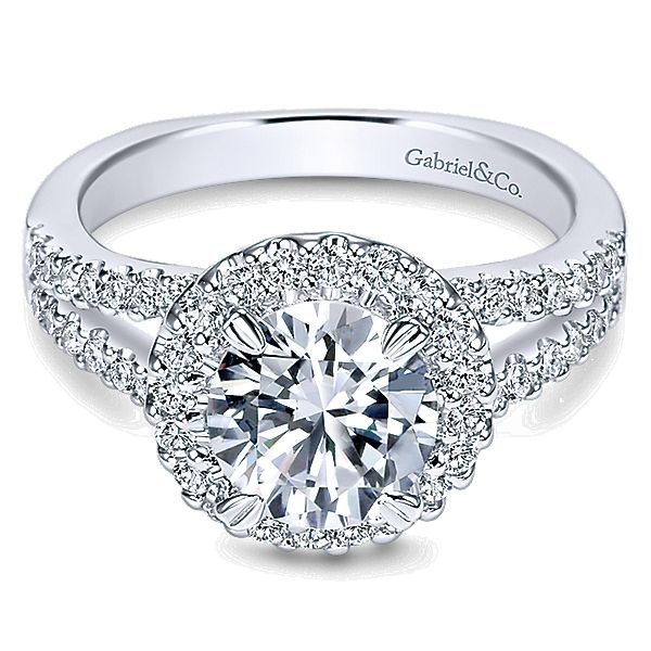 Gabriel ER4112 Lady's Diamond 14K White Gold   Halo  Engagement Ring Enhancery Jewelers San Diego, CA