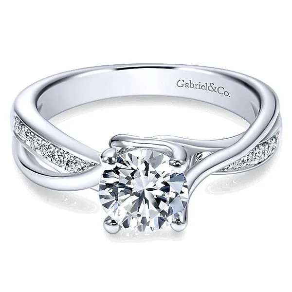 GABRIEL & CO ER6360 Diamond 14K White Gold Engagement Ring Enhancery Jewelers San Diego, CA