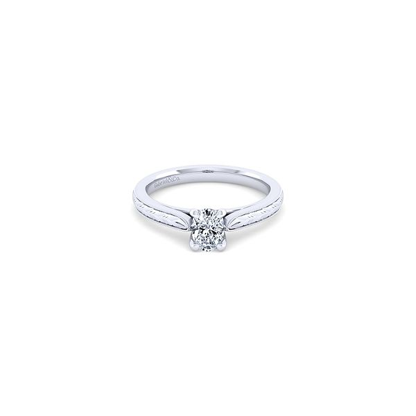 Gabriel ER8691 14K White Gold Solataire Engagement Ring, Enhancery Jewelers San Diego, CA