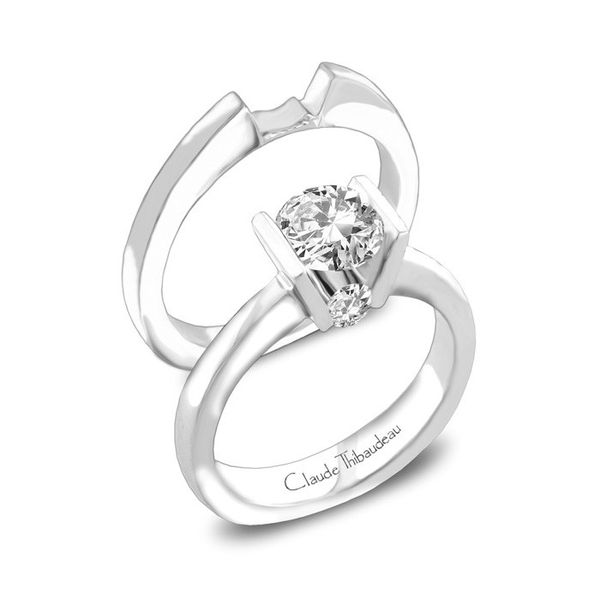 CLAUDE THIBAUDEAU La Cathédrale White 18 Karat Solitaire Ring Enhancery Jewelers San Diego, CA