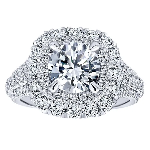 Gabriel ER11983 14K White Gold Diamond Halo Engagement Ring Enhancery Jewelers San Diego, CA