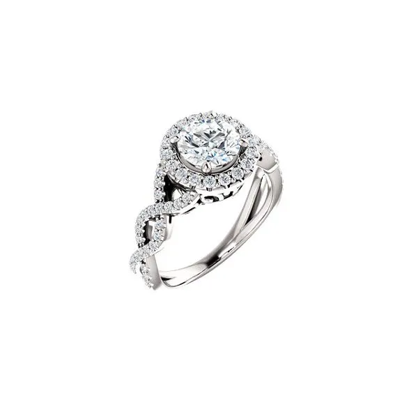 Infinity-Inspired Halo Engagement Ring Enhancery Jewelers San Diego, CA