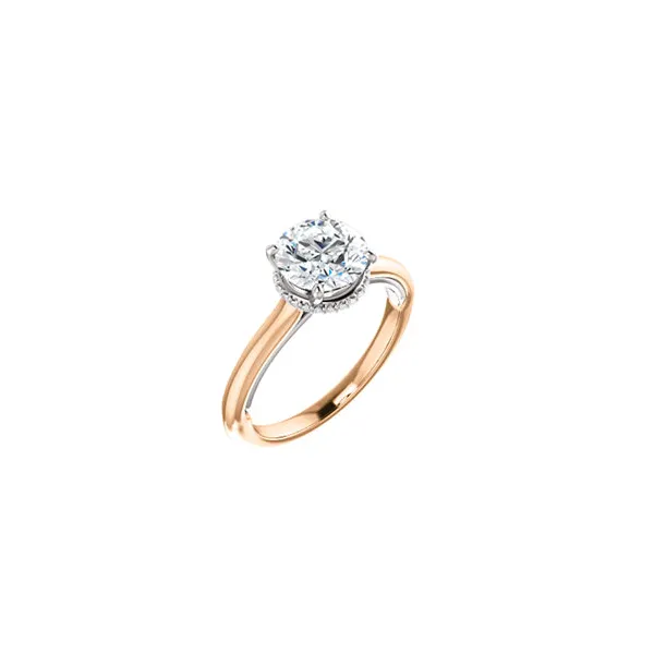 Two tone accented diamond engagement ring Enhancery Jewelers San Diego, CA