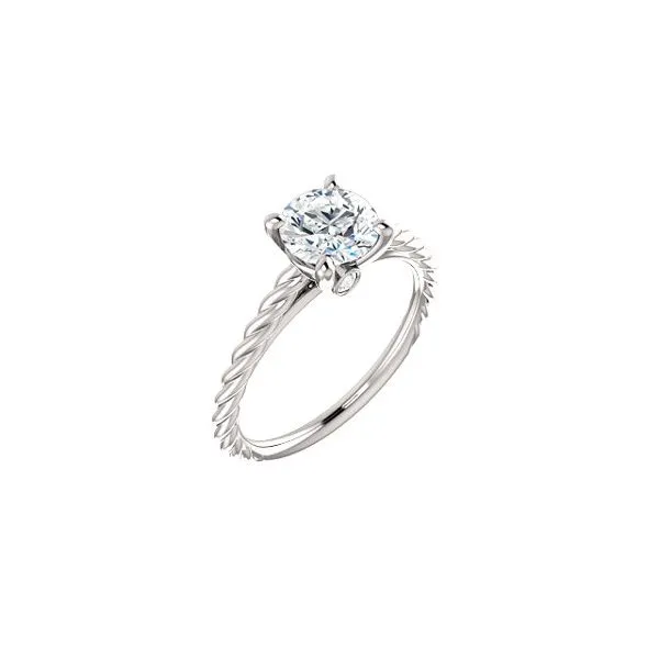 White 14 Karat Rope-Style Solitaire Ring Mounting Enhancery Jewelers San Diego, CA