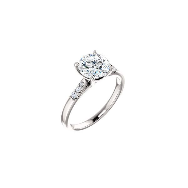 Lady's White 14 Karat Contemporary Engagement Ring Mounting Enhancery Jewelers San Diego, CA
